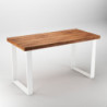 Set di gambe per tavolo rettangolare Square, larghezza 600mm, Acciaio, Verniciato bianco
