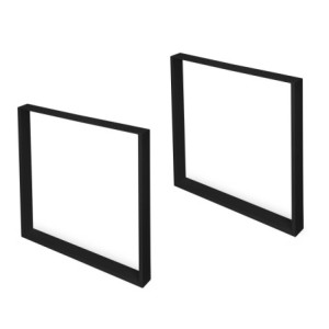 Set di gambe per tavolo rettangolare Square, larghezza 800mm, Acciaio, Verniciato nero