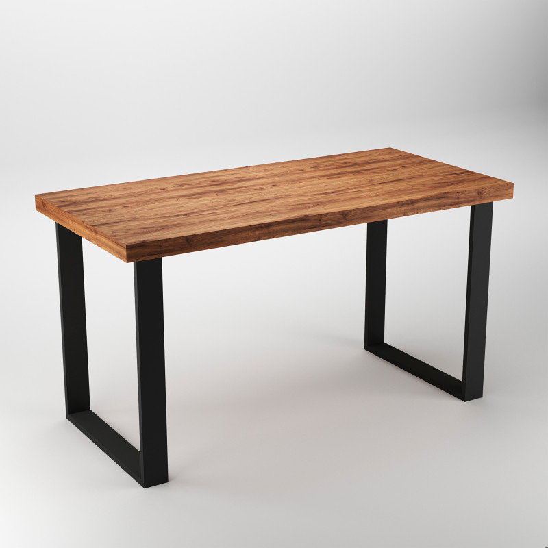 Set di gambe per tavolo rettangolare Square, larghezza 600mm, Acciaio, Verniciato nero