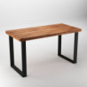 Set di gambe per tavolo rettangolare Square, larghezza 600mm, Acciaio, Verniciato nero