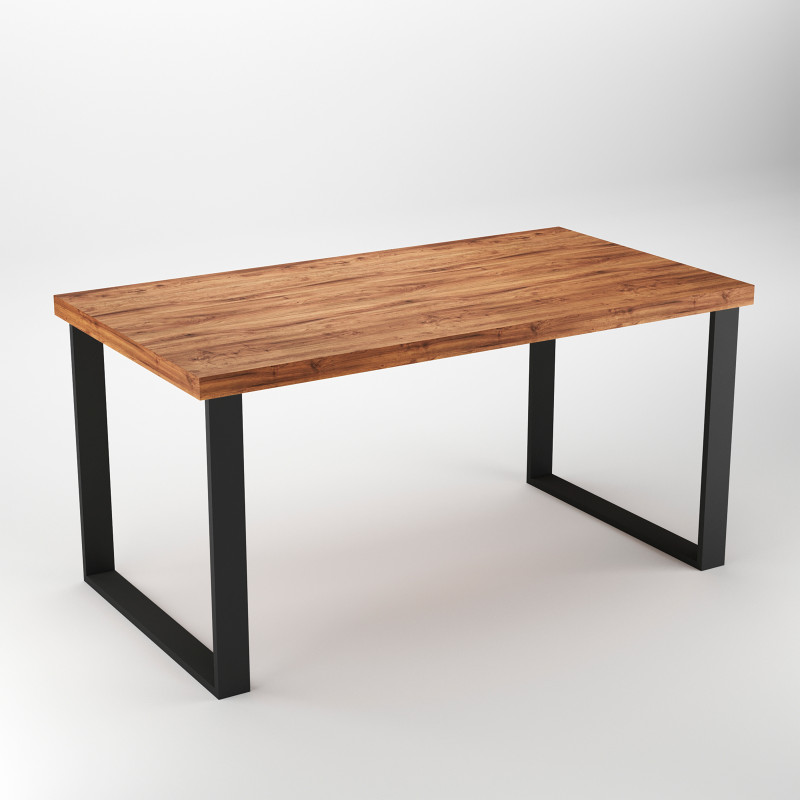 Set di gambe per tavolo rettangolare Square, larghezza 800mm, Acciaio, Verniciato nero