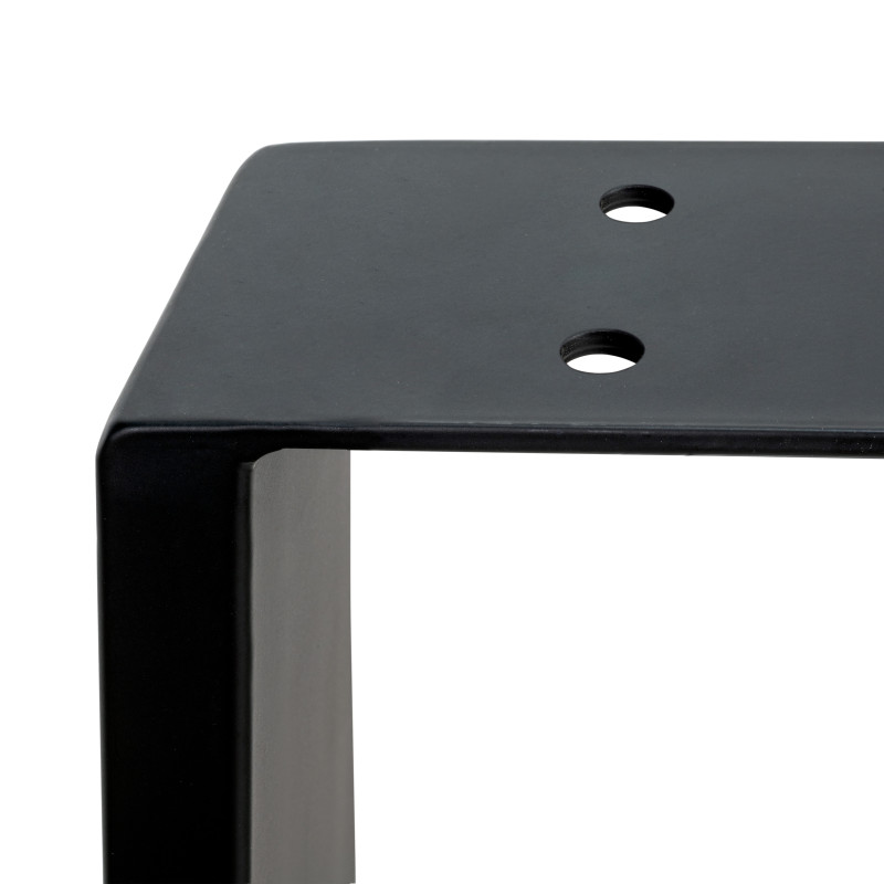 Set di gambe per tavolo rettangolare Square, larghezza 600mm, Acciaio, Verniciato nero