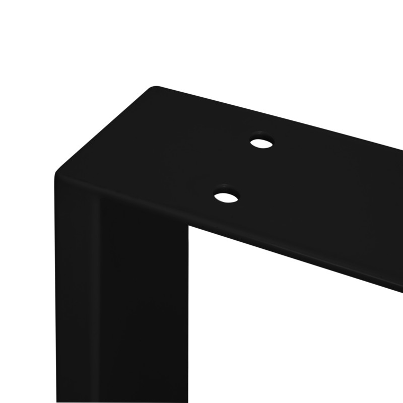 Set di gambe per tavolo rettangolare Square, larghezza 800mm, Acciaio, Verniciato nero