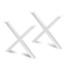 Set di gambe per tavolo Cross, larghezza 695mm, Acciaio, Verniciato bianco