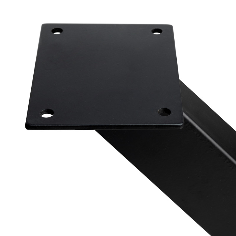 Set di gambe per tavolo Cross, larghezza 695mm, Acciaio, Verniciato nero