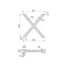 Set di gambe per tavolo Cross, larghezza 695mm, Acciaio, Verniciato nero