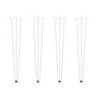 Lotto di 4 gambe Hairpin a 3 aste per tavolo, altezza 710mm, Acciaio, Verniciato bianco