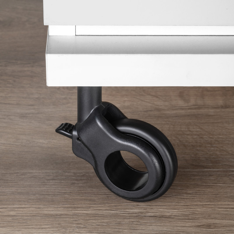 Lotto di 4 ruote Hole 2 con piastra di montaggio, diametro 60 mm, Acciaio e plastica, Tecnoplastica grigio