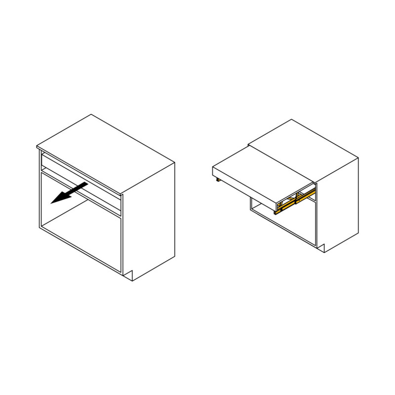Guide per tavolo allungabile e sollevabile Oplà Folding+39, Alluminio, Champagne anodizzato