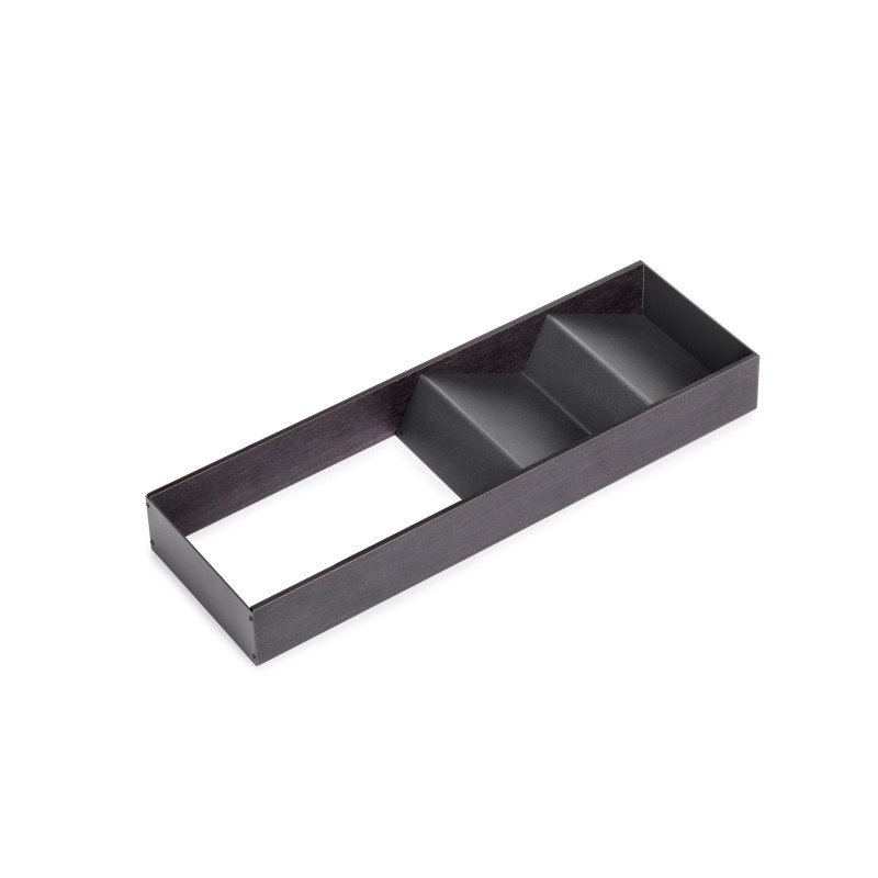 Emuca Portacoltelli per cassetto Orderbox, 150x470 mm, Acciaio e Legno, Grigio antracite