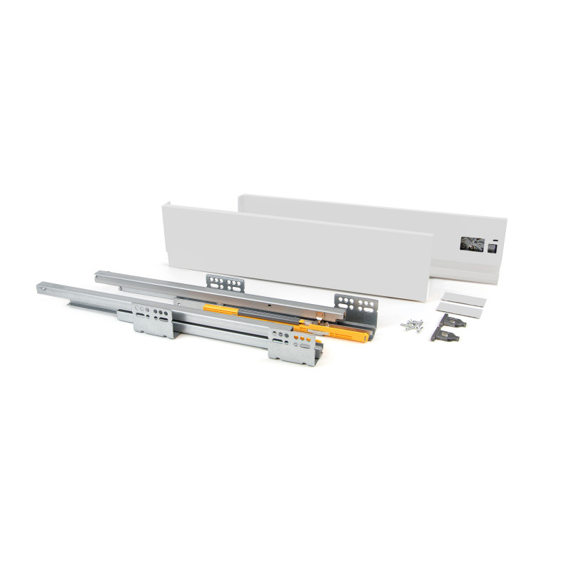 Cassetto esterno Concept 30kg, altezza 138mm, profondità 350mm, Acciaio, Verniciato bianco