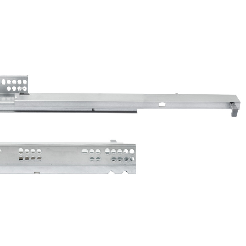 Set di guide per cassetti a scomparsa Silver, estrazione totale, push, profondità 250 mm, Acciaio, Zincato bianco