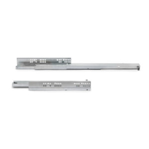 Set di guide per cassetti a scomparsa Silver, estrazione totale, push, profondità 300 mm, Acciaio, Zincato bianco
