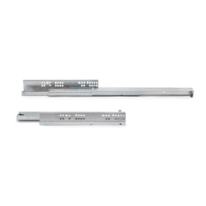 Set di guide per cassetti a scomparsa Silver, estrazione totale, push, profondità 350 mm, Acciaio, Zincato bianco