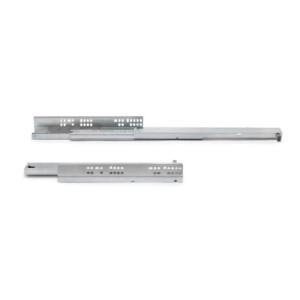 Set di guide per cassetti a scomparsa Silver, estrazione totale, con chiusura soft e aggancio, profondità 290 mm, Acciaio