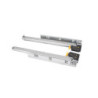 Set di guide per cassetti a scomparsa Silver, estrazione totale, con chiusura soft e aggancio, profondità 340 mm, Acciaio