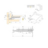 Set di guide per cassetti a scomparsa Silver, estrazione totale, con chiusura soft e aggancio, profondità 340 mm, Acciaio