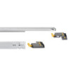 Set di guide per cassetti a scomparsa Silver, estrazione totale, con chiusura soft e aggancio, profondità 540 mm, Acciaio