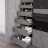 Cassetto esterno Vertex 40 kg con laterale in vetro 131 mm di altezza, 500 mm di profondità, Acciaio, Alluminio e Vetro, G