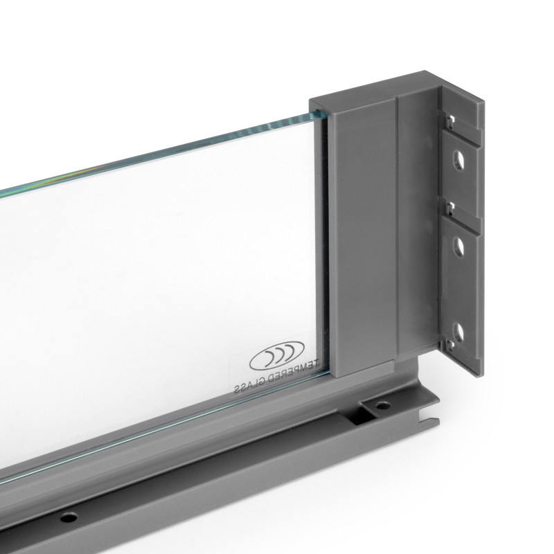 Cassetto esterno Vertex 40 kg con laterale in vetro 131 mm di altezza, 500 mm di profondità, Acciaio, Alluminio e Vetro, G