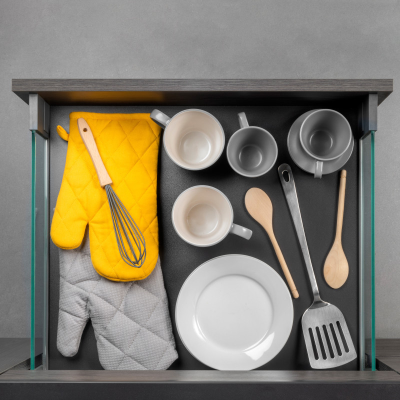 Cassetto esterno Vertex 40 kg con laterale in vetro 178 mm di altezza, 450 mm di profondità, Acciaio, Alluminio e Vetro, G