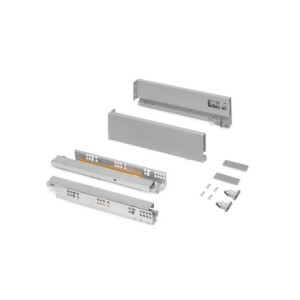 Emuca Cassetto esterno Vertex 40kg altezza 131mm, profondità 450mm, Acciaio, Grigia verniciato