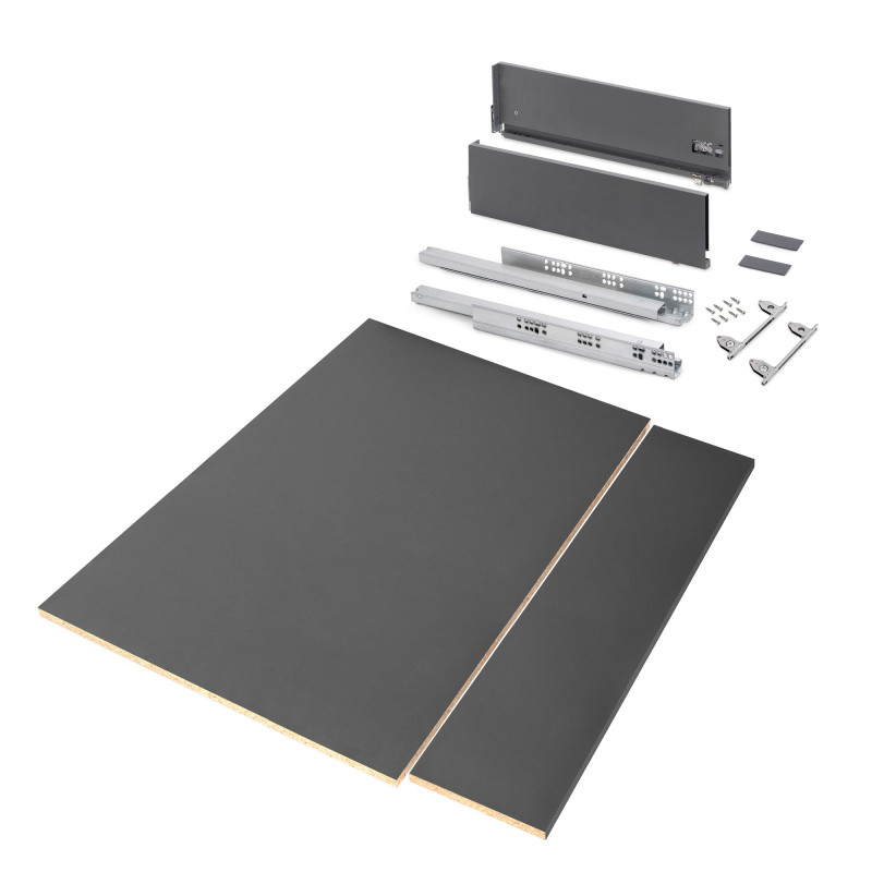 Cassetto esterno Vertex 60kg, altezza 242mm, profondità 450mm, Acciaio, Verniciato bianco