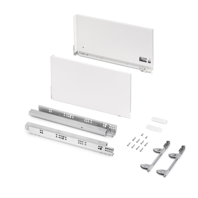 Cassetto esterno Vertex 60kg, altezza 242mm, profondità 450mm, Acciaio, Verniciato alluminio
