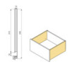 Cassetto esterno Vertex 60kg, altezza 242mm, profondità 450mm, Acciaio, Verniciato alluminio