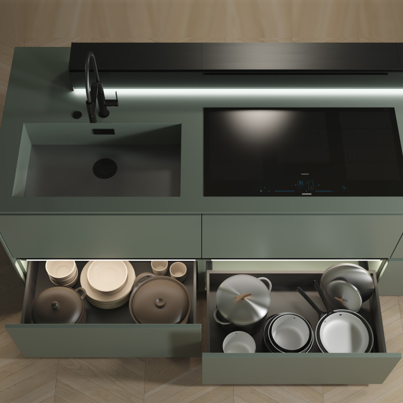 Cassetto esterno Vertex 60kg, altezza 242 mm, profondità 500 mm, Acciaio, Verniciato bianco