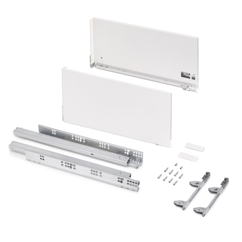 Cassetto esterno Vertex 60kg, altezza 242mm, profondità 500mm, Acciaio, Verniciato alluminio