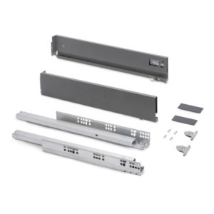 Cassetto esterno Vertex con regolazione 3D altezza 93mm, 40kg, profondità 500mm, Acciaio, Verniciato bianco