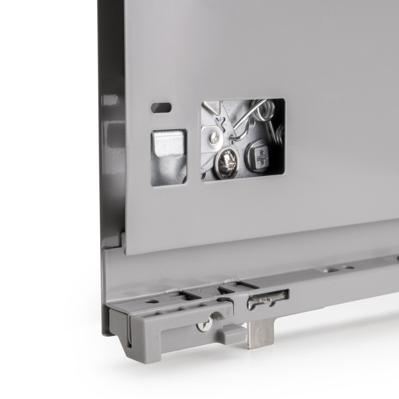 Cassetto esterno Vertex con regolazione 3D altezza 93mm, 40kg, profondità 500mm, Acciaio, Grigio antracite