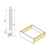 Cassetto esterno Vertex con regolazione 3D altezza 131mm, 40kg, profondità 500mm, Acciaio, Verniciato bianco