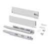 Cassetto esterno Vertex con regolazione 3D altezza 131mm, 40kg, profondità 500mm, Acciaio, Verniciato alluminio