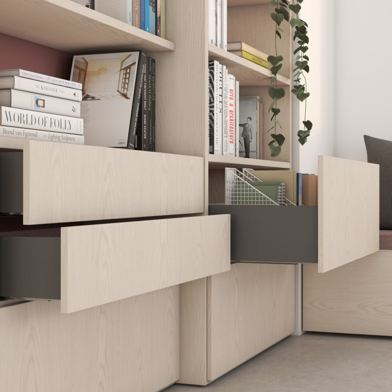Cassetto esterno Vertex con regolazione 3D altezza 178mm, 40kg, profondità 500mm, Acciaio, Verniciato bianco