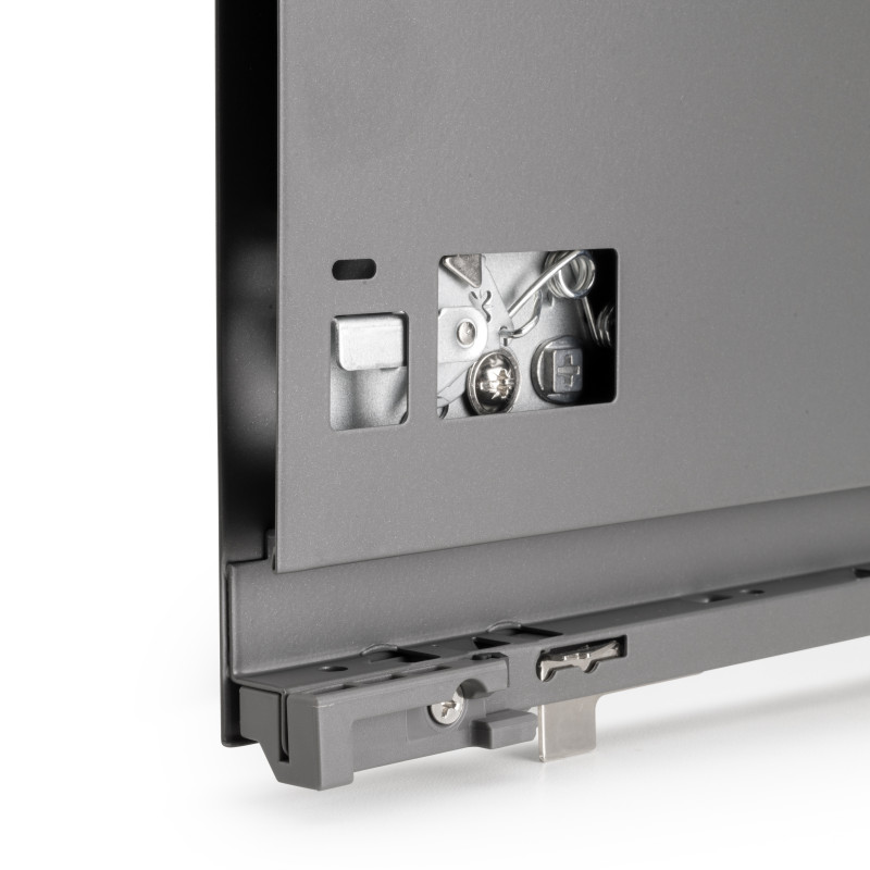 Cassetto esterno Vertex con regolazione 3D altezza 178mm, 40kg, profondità 500mm, Acciaio, Verniciato bianco