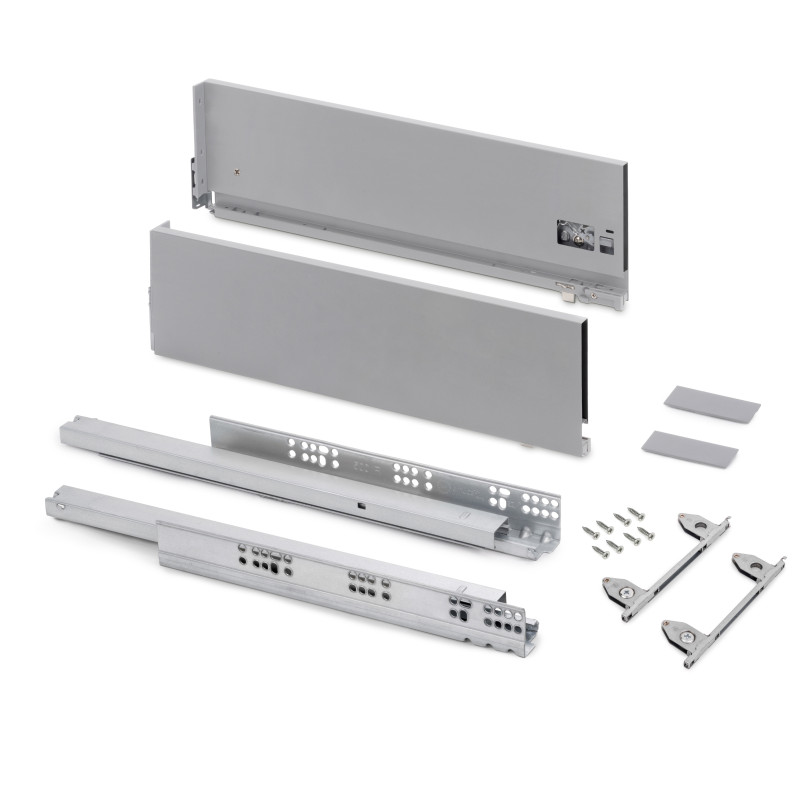 Cassetto esterno Vertex con regolazione 3D altezza 178mm, 40kg, profondità 400mm, Acciaio, Grigio antracite
