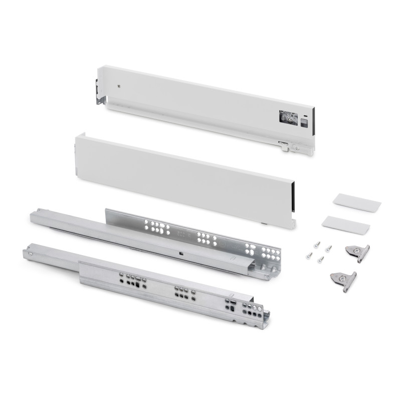 Cassetto esterno Vertex con regolazione 3D altezza 93mm, 40kg, profondità 270mm, Acciaio, Grigio antracite