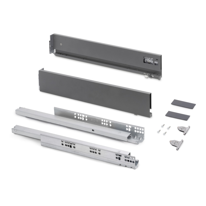Cassetto esterno Vertex con regolazione 3D altezza 131mm, 40kg, profondità 270mm, Acciaio, Verniciato bianco