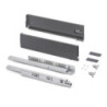 Cassetto esterno Vertex con regolazione 3D altezza 93mm, 40kg, profondità 550mm, Acciaio, Verniciato bianco