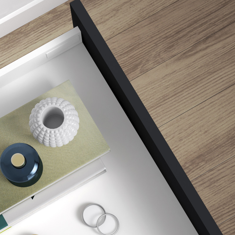 Cassetto esterno Vertex con regolazione 3D altezza 93mm, 40kg, profondità 550mm, Acciaio, Grigio antracite