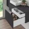 Cassetto esterno Vertex con regolazione 3D altezza 131mm, 40kg, profondità 400mm, Acciaio, Verniciato alluminio