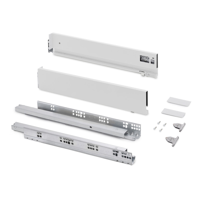 Cassetto esterno Vertex con regolazione 3D altezza 93mm, 60kg, profondità 500mm, Acciaio, Grigio antracite