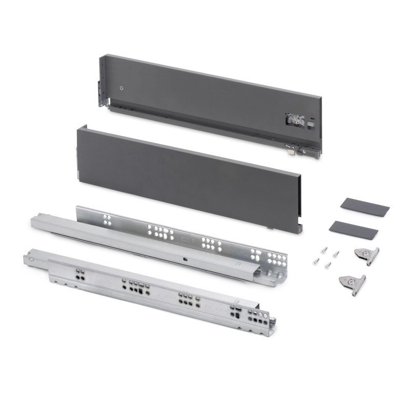 Cassetto esterno Vertex con regolazione 3D altezza 178mm, 60kg, profondità 500mm, Acciaio, Verniciato bianco