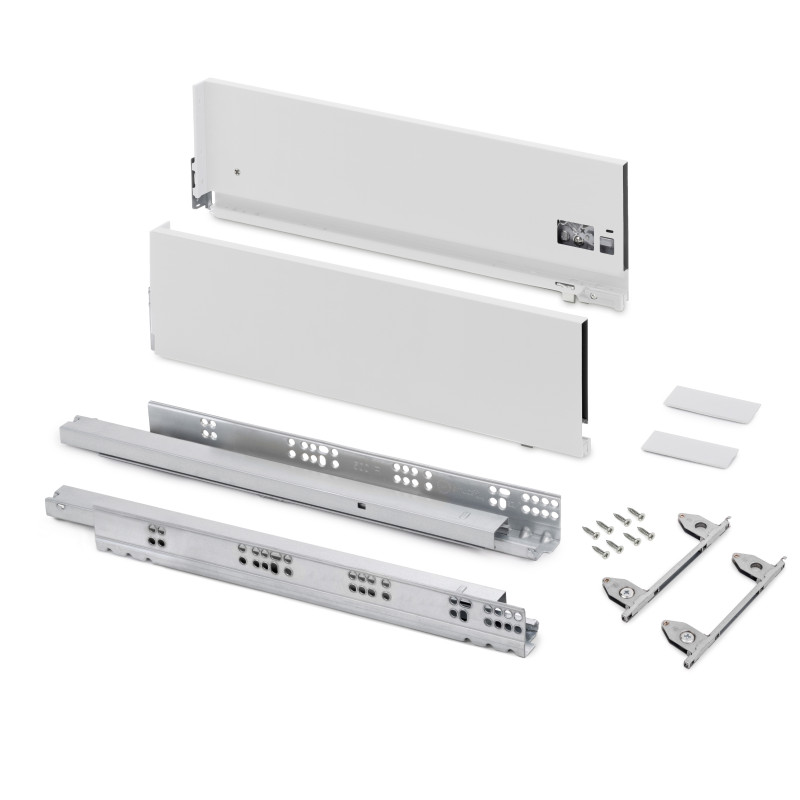 Cassetto esterno Vertex con regolazione 3D altezza 178mm, 60kg, profondità 500mm, Acciaio, Grigio antracite