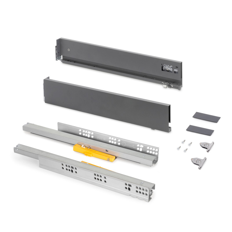 Cassetto Vertex Push Sincro con regolazione 3D, altezza 93mm, 40kg, profondità 450mm, Acciaio, Verniciato bianco