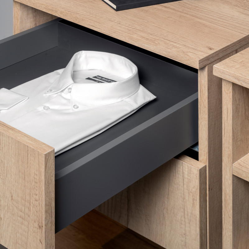 Cassetto Vertex Push Sincro con regolazione 3D, altezza 93mm, 40kg, profondità 450mm, Acciaio, Verniciato bianco