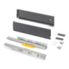 Cassetto Vertex Push Sincro con regolazione 3D, altezza 131mm , 40kg, profondità 400mm, Acciaio, Verniciato bianco