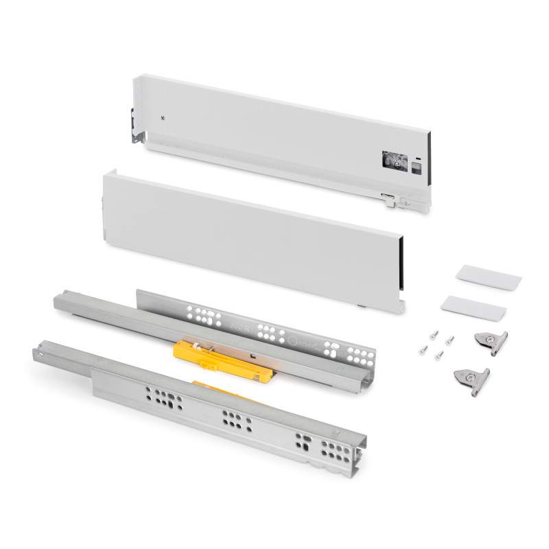 Cassetto Vertex Push Sincro con regolazione 3D, altezza 131mm, 40kg, profondità 500mm, Acciaio, Grigio antracite